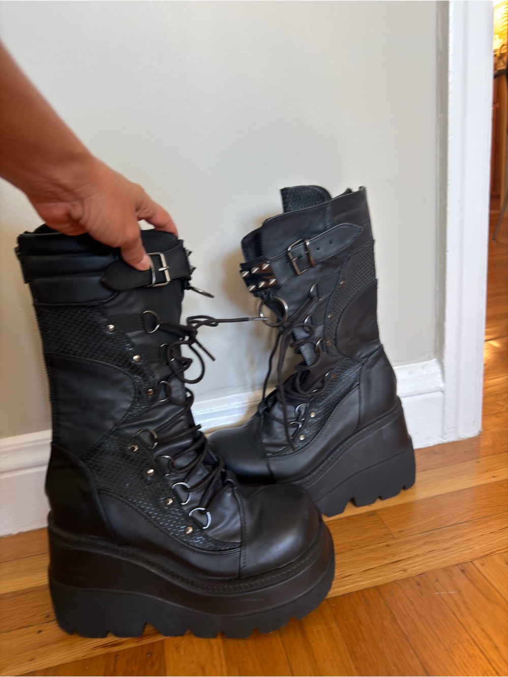 Demonia High Rise Shaker Boots - Rave Combat